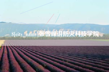 阜宁张雪峰讲防灾科技学院