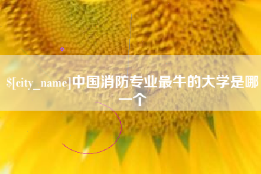 阜宁中国消防专业最牛的大学是哪一个