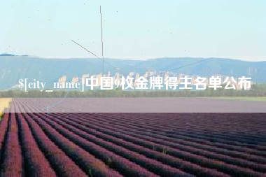阜宁中国9枚金牌得主名单公布