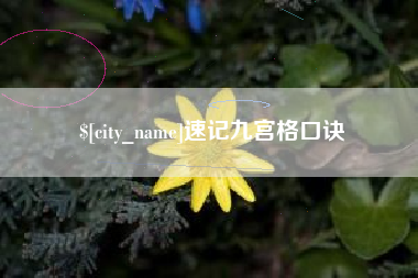 阜宁速记九宫格口诀