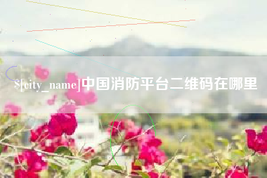 阜宁中国消防平台二维码在哪里