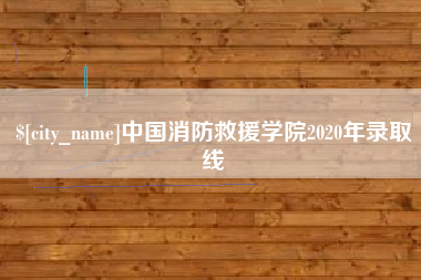 阜宁中国消防救援学院2020年录取线