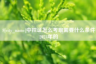 阜宁中控证怎么考取需要什么条件2024年的