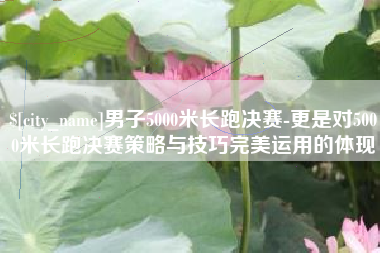 阜宁男子5000米长跑决赛-更是对5000米长跑决赛策略与技巧完美运用的体现