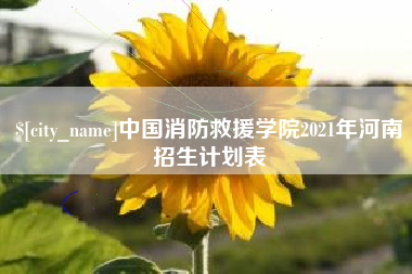 阜宁中国消防救援学院2021年河南招生计划表