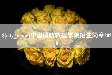 阜宁中国消防救援学院招生简章2020