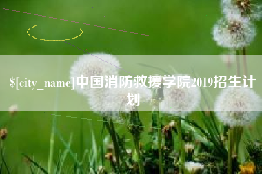 阜宁中国消防救援学院2019招生计划